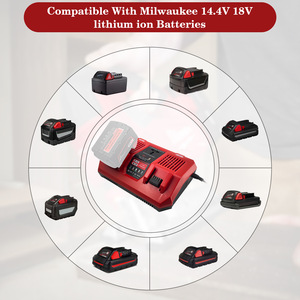 מטען מהיר כפול 6A לסוללות M18 M12, מתאם ממיר מתח עם USB Type-C לטעינת טלפונים ניידים - Product Image 5