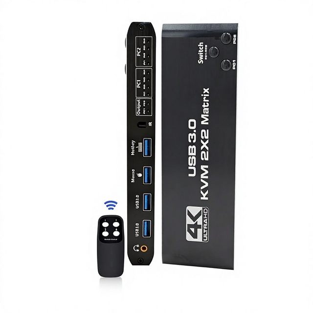 4K 60Hz HD KVM Switch 2-in-2-out with for and USB 3.0 for Matrix PC Dual-Screen Extension From China