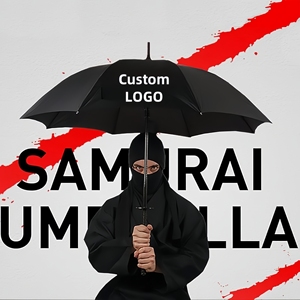 Ô dù kiếm Katana lớn cosplay tùy chỉnh, anime Nhật Bản, Samurai, cán đen dài, thẳng, dùng làm quà tặng quảng cáo - Product Image 2