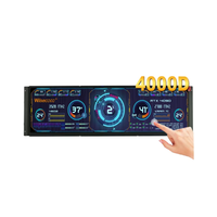 Wisecoco Layar Panjang 14.5 Inci 2k 2560x720, Layar Sentuh Kapasitif, Monitor LCD Ultra Lebar