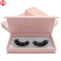 Boîte d'emballage de cils magnétiques en carton, boîte rose, vente en gros, cils