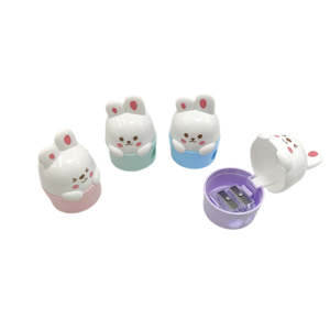 <span class=keywords><strong>Taille</strong></span>-crayons en plastique personnalisés à 2 trous en forme de <span class=keywords><strong>lapin</strong></span> Kawaii pour enfants, vente en gros - Product Image 1