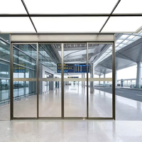 Puerta Corredera Telescópica Automática de Alta Resistencia para Terminal de Aeropuerto, Puerta Corredera de Doble Hoja Superpuesta con Sistema de Sensor de Radar
