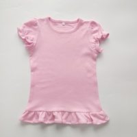 Vêtements de bébé à manches bouffantes bas de dentelle filles t-shirts vierges t-shirts drôles t-shirt vierge pour sublimation