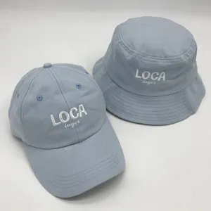 Alta Qualidade 100% Lavado Algodão Tecido Bucket Hat Com Logotipo Bordado Personalizado E Etiqueta