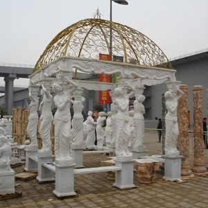Escultura de Dama Tallada en Mármol para Parque Urbano, Gazebo, Jardín o Parque, Columna Redonda Decorativa para Exteriores - Product Image 4