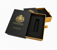 Coffret cadeau rigide personnalisé pour flacons de 3 ml, 5 ml, 10 ml avec insert en mousse EVA, boîte d'emballage cosmétique avec estampage doré en relief
