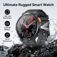 Reloj Inteligente Deportivo K66 de 1.85 Pulgadas, Batería Grande de 730 mAh, Reloj Inteligente Deportivo Resistente para Exteriores para Hombres, Modos Deportivos Android e iOS, Voz AI