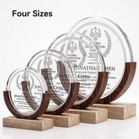 Trophée de champion en bois massif personnalisé avec logo imprimé UV, design innovant, artisanat raffiné, plaque