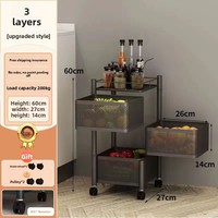 Draaibare ladekar opbergrek metalen keuken woonkamer opbergrek voor fruit groenten staand type voedselgebruik op maat