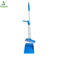Ensemble balai et pelle de gros en gros pour usine, manche en acier inoxydable, balais souples pour le nettoyage des sols, brosse à balayer, ensemble pelle et balai