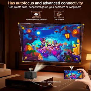 Proyector inteligente portátil, Mini pantalla de vídeo, 500 lúmenes ANSI, enfoque automático, 1080P, WiFi, para cine en casa, sala de estar - Product Image 5