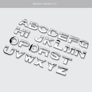 Directo <span class=keywords><strong>del</strong></span> Fabricante: Letras Metálicas de Aleación de Zinc Sólido, Calcomanías 3D para Autos con Letras Inglesas, Emblemas y Números para Autos - Product Image 3