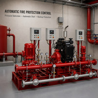 Ensemble de pompes à incendie électriques diesel automatiques avec contrôleurs indépendants et pompe jockey