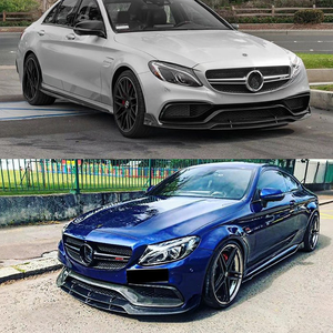 Pour AN Bumper Benz W205 <span class=keywords><strong>Brabus</strong></span> AMG Lame avant en fibre de carbone double couche Diffuseur avant - Product Image 6