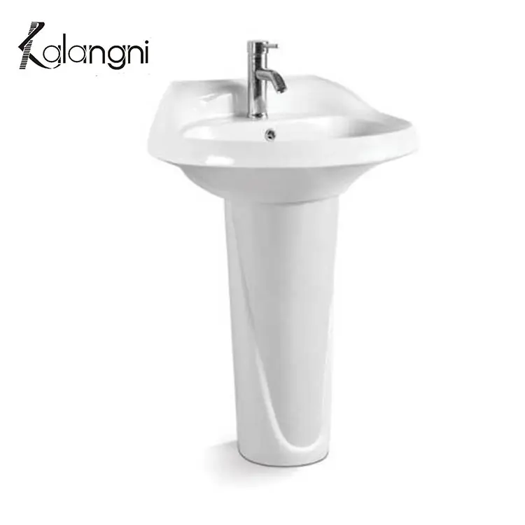 Ceramic Hand Wash Basin Full Pedestal Ceramic Sanitary ware Floor Wall Mounted Pedestal Basin