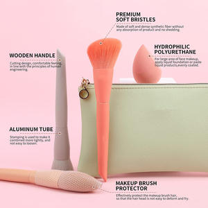 Maquillage Offre Spéciale 17 Pts liquide mat manche en bois étanche ensemble de pinceaux de maquillage sac de maquillage éponge usine professionnelle - Product Image 4