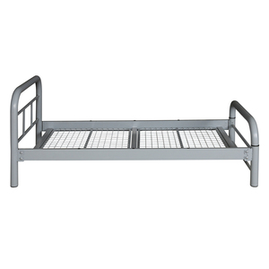 <b>Single</b> Metal Steel Spring <b>Bed</b> Frame with Headboard for Commercial School Dormitory Hospital Apartment Furniture Use - Product Image 2