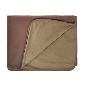 Manta de Forro Polar Coral Rectangular Color Café, Saco de Dormir Portátil para Acampar al Aire Libre, Tamaño Adulto, Diseño Resistente al Viento - Product Image 1