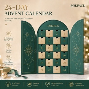 Boîte cadeau <span class=keywords><strong>calendrier</strong></span> <span class=keywords><strong>de</strong></span> l'Avent personnalisée 24 jours, emballage rigide magnétique en forme d'arche avec tiroir pour coffret surprise <span class=keywords><strong>de</strong></span> beauté compte à rebours <span class=keywords><strong>de</strong></span> Noël - Product Image 2