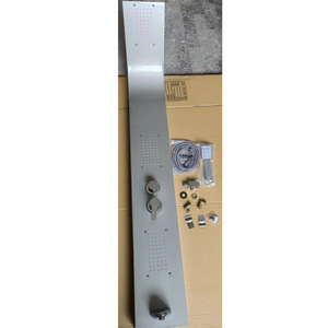 Water Droplet Sanitary Ware Wall Mounted Shower System Brushed Silver Rainfall Shower Head With Led <b>Light</b> For Bathroom Hotel Use - Product Image 2