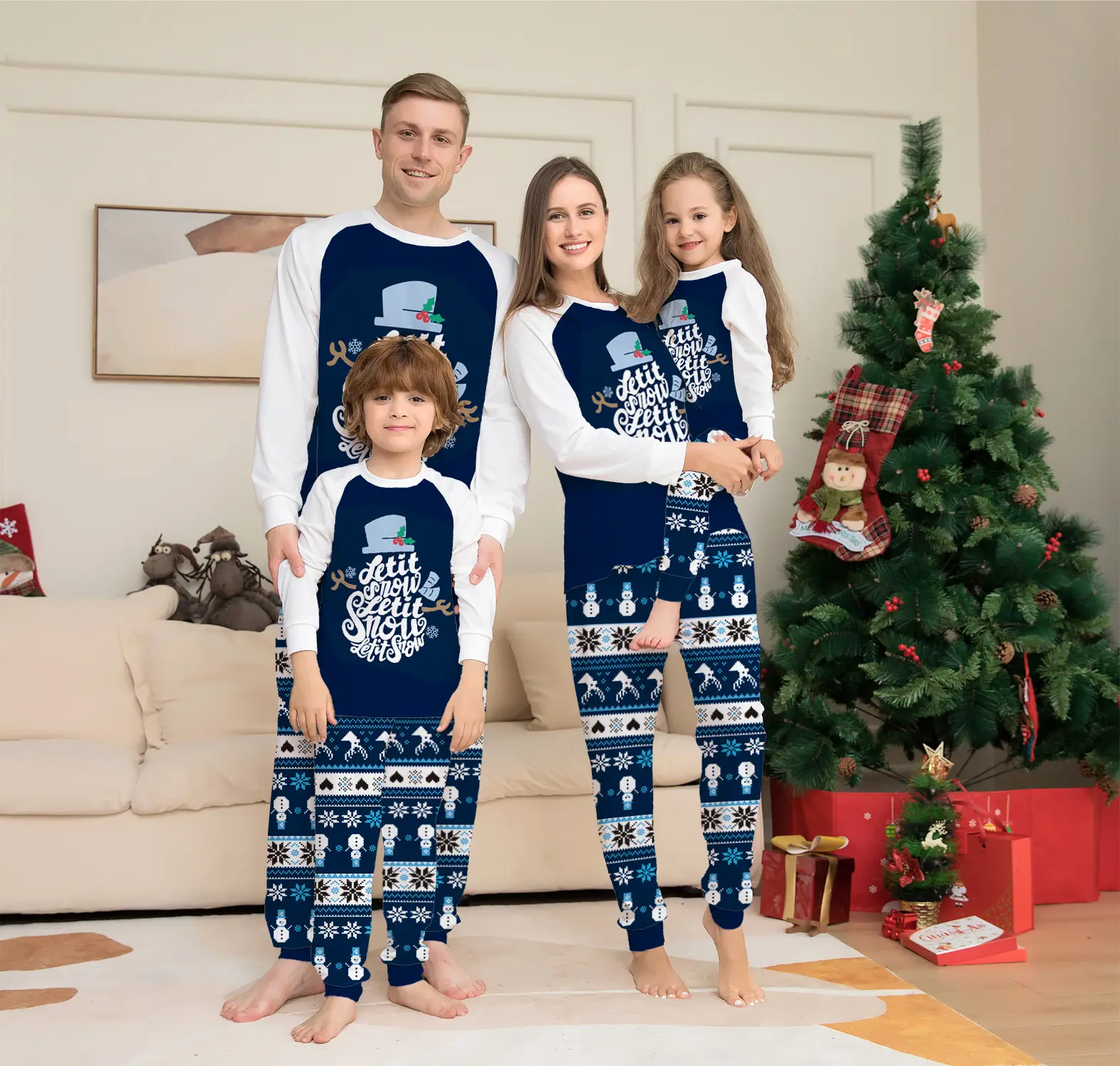 DAMOQUIC Família Combinando Pijama Conjuntos De Pijamas De Natal Impressão Pai Mãe Crianças Casa Roupas Feliz Natal família pijama 2023