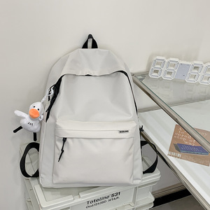 Simple <b>Large</b> Capacity <b>Backpack</b> 18 In Solid Color Unisex Student <b>Backpack</b> For Junior High High <b>School</b> College Students - Product Image 4