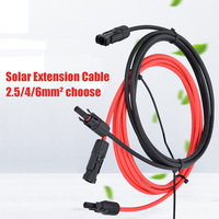 Cable de Extensión para Panel Solar de 4mm 1M, Macho-Hembra, Cobre, IP67, Impermeable, 1000V 20A XLPO, para Sistema de Estación de Energía, Color Negro