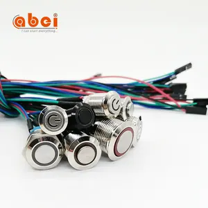 ABEI 12 Mét Với Dây Dupont 2.54 Kim Loại Không Thấm Nước Chiếu Sáng Led Light Máy Tính Power Switch <span class=keywords><strong>Push</strong></span> <span class=keywords><strong>Button</strong></span> - Product Image 1