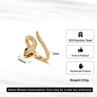RINNTIN STKR16 Vergoldeter 304 Edelstahl Breiter Geometrischer Ausgehöhlter Ring für Frauen mit Wabenmuster, Auffälliger Statement-Ring