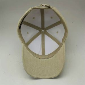 Casquette de baseball structurée en lin à 6 panneaux avec logo personnalisé, respirante en chanvre, fermeture arrière réglable avec sangle métallique, casquettes de baseball de créateur - Product Image 5