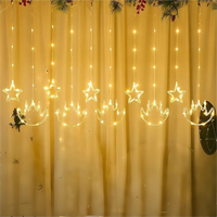 Lune étoile vacances chaîne Led fenêtre rideau fée Ramadan et Hajj Eid Al-adha décor lumières