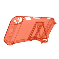 Étui de protection en PC pour console de jeu Switch OLED avec support et design séparé, boîte en cristal