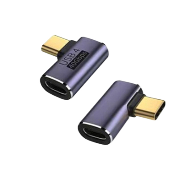 90 180 Degree TYPE-C Male to Female USB Side Middled Angled 40Gbps Fast Charging Converter Adapter