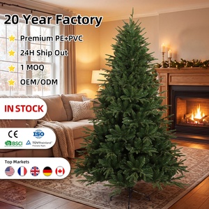 En Stock Árbol de Navidad Artificial de 4-10 pies, Perfil Completo, Sin Espacios, Ignífugo, Tacto Real, Preiluminado con LED, PE/PVC - Product Image 1