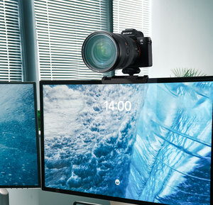 RAUBAY Monitor Top Camera Mount Clamp, Hanging <b>Webcam</b> Stand with 1/4" Screw, Suitable for Flat-Screen Monitors - Product Image 5