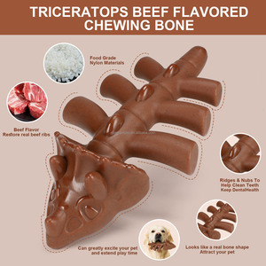 Jouets à mâcher en nylon en forme de Triceratops <span class=keywords><strong>pour</strong></span> mâcheurs agressifs de grande/moyenne taille nettoie les dents et satisfait les instincts de mastication - Product Image 4