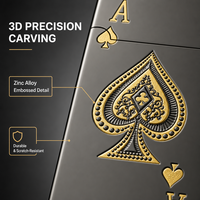 Briquet coupe-vent Ace of Spades à flamme plate, corps en alliage de zinc, gaufrage 3D, portable, rechargeable au gaz, cadeau pour homme