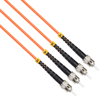 Kabel Jaringan Serat Optik ST ke ST Indoor Armored Simplex Multimode OM2 Optical Patch Cord 3 Meter