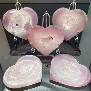 Kristal grosir batu permata akik kristal alami batu permata dipoles hati Amethyst batu akik untuk hadiah Hari Valentine - Product Image 2