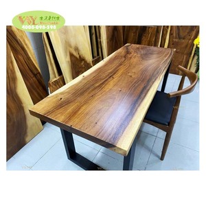 <span class=keywords><strong>Bespoke</strong></span> sang trọng sống cạnh tự nhiên quả óc chó/samanea saman Bàn Ăn Hiện Đại sàn Gỗ Phòng Bếp bảng - Product Image 1