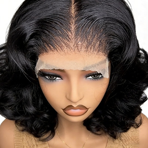 Chaofan Hair Perruque Lace Front HD 13x4, Cheveux Humains Vierges 100%, Ondulation Body Wave 200%, Bob Court Pré-épilée, Fabricant Grossiste Personnalisé, <span class=keywords><strong>Braz</strong></span> - Product Image 4