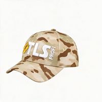 Casquette de baseball camouflage 6 panneaux en coton avec logo brodé personnalisé pour la pêche et le VTT, vente en gros OEM