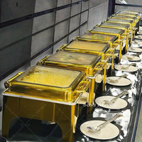 Réchaud de buffet de luxe d'acier inoxydable de 6L de restaurant d'hôtel réchauffeur de nourriture électrique/de gaz pour la restauration et le mariage