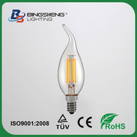 C35 led-lampe Dimmbare filament led-lampe C35 Warm Weiß Ultra Helle Led Kerze Licht 4W Glas Gehäuse Birne