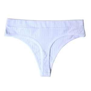Custom Wholesale Low-Rise Everyday Knitted Cotton Ladies Panties <strong>Thongs</strong> <strong>Model</strong> QUW21162 - Product Image 5