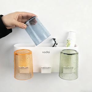 Boîte de rangement multifonctionnelle portable, boîte de rangement en plastique pour salle de bain, porte-brosse à dents, agents de <span class=keywords><strong>recrutement</strong></span> - Product Image 1