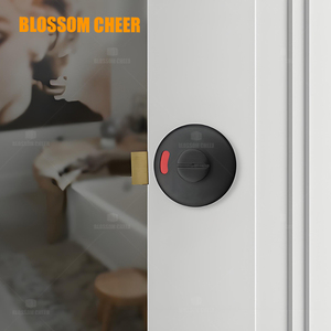 WC Toilet Partition <strong>Door</strong> Lock Indicator Stainless Steel 304 Keyless Cylindrical <strong>Knob</strong> ANSI Grade 1 Brushed Finish Red Green - Product Image 4