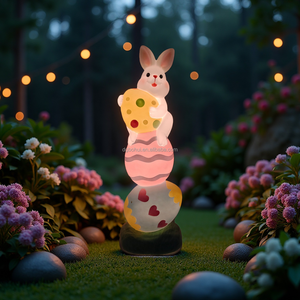 Rabbit Decorations Spring Easter Decor Easter Rabbit Holding <b>Egg</b> Statue - Product Image 4