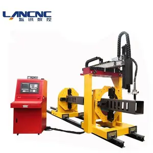 LANCNC heavy duty CNC plasma cutting machine or cutter for round/square/rectangular tube or pipe and H/U/L beam